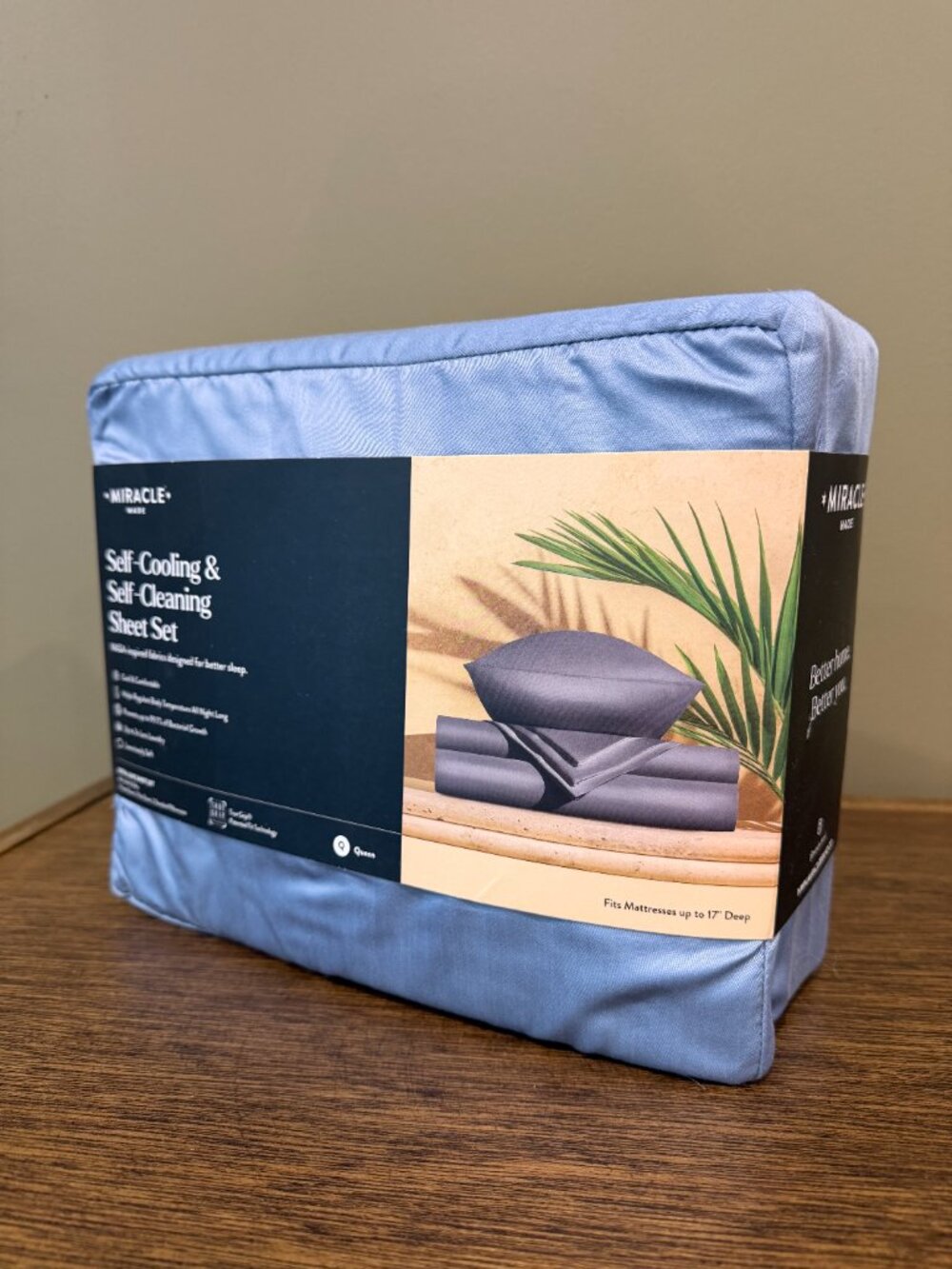 MIRACLE MADE {NWT} Extra Luxe Soft Cooling Sheet Set | Queen Size | Slate Blue